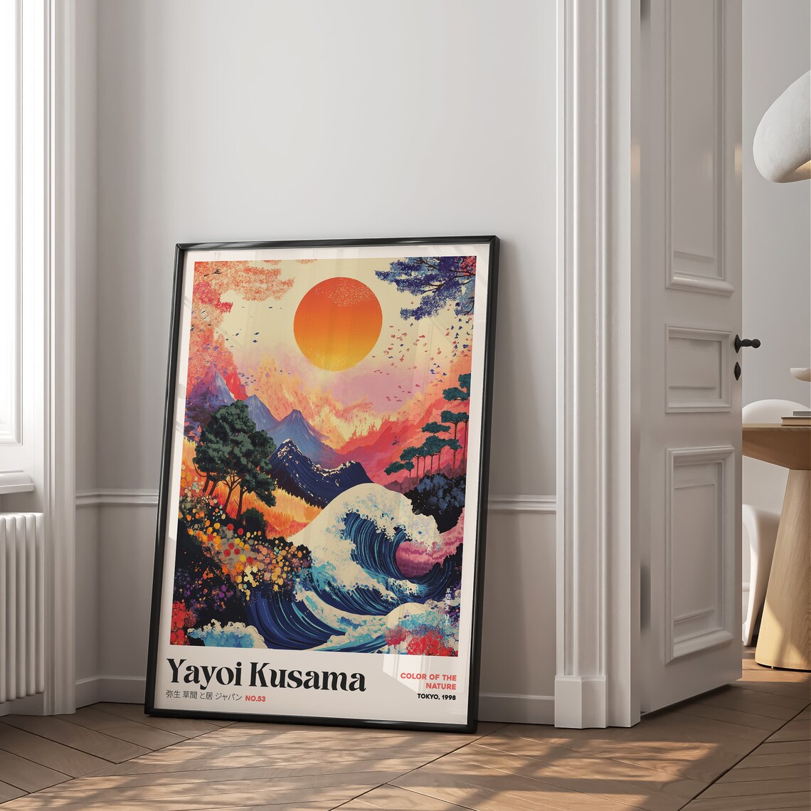Yayoi Kusama Color of the Nature Sunset Wave Flowers Tokyo 1998 Poster - Image 2