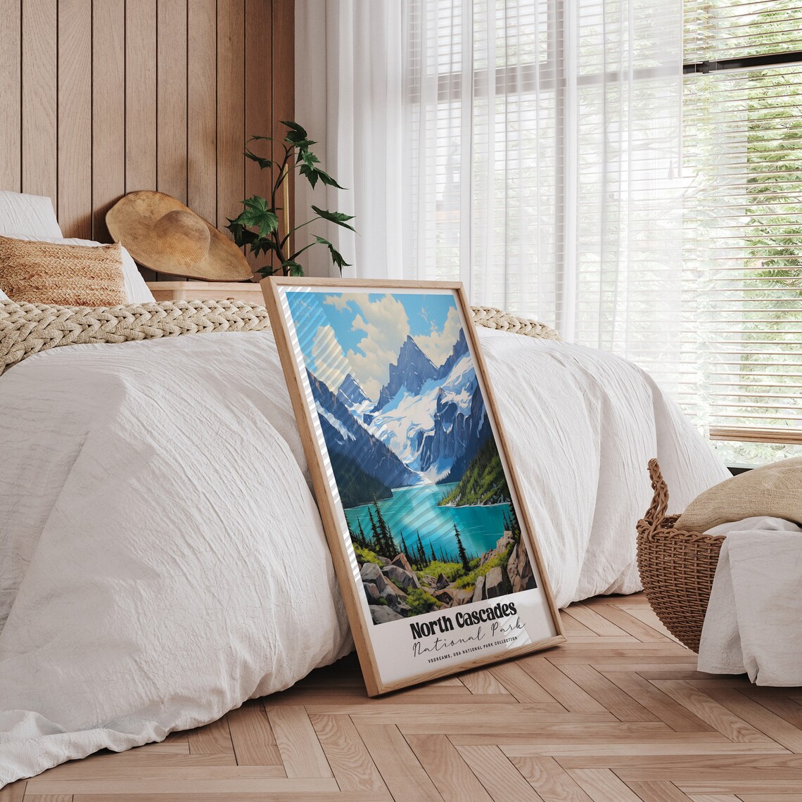 North Cascades National Park Glacier Lake Vintage Travel Poster - Image 3