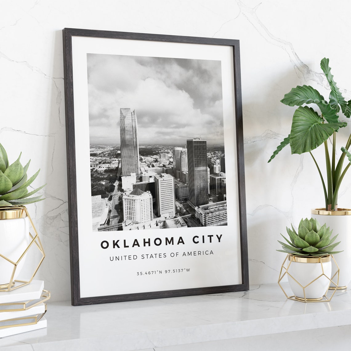 Oklahoma City Print Black And White Oklahoma Poster Usa Print Oklahoma City Wall Art Oklahoma City Landscape Oklahoma City Photo Prints - Image 4