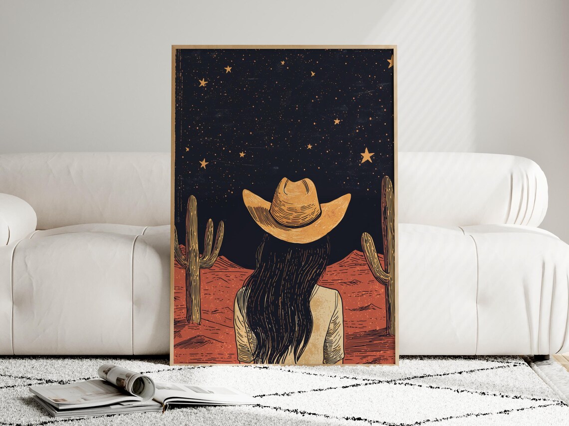 Western Cowgirl Vintage Retro Art Print - Image 2