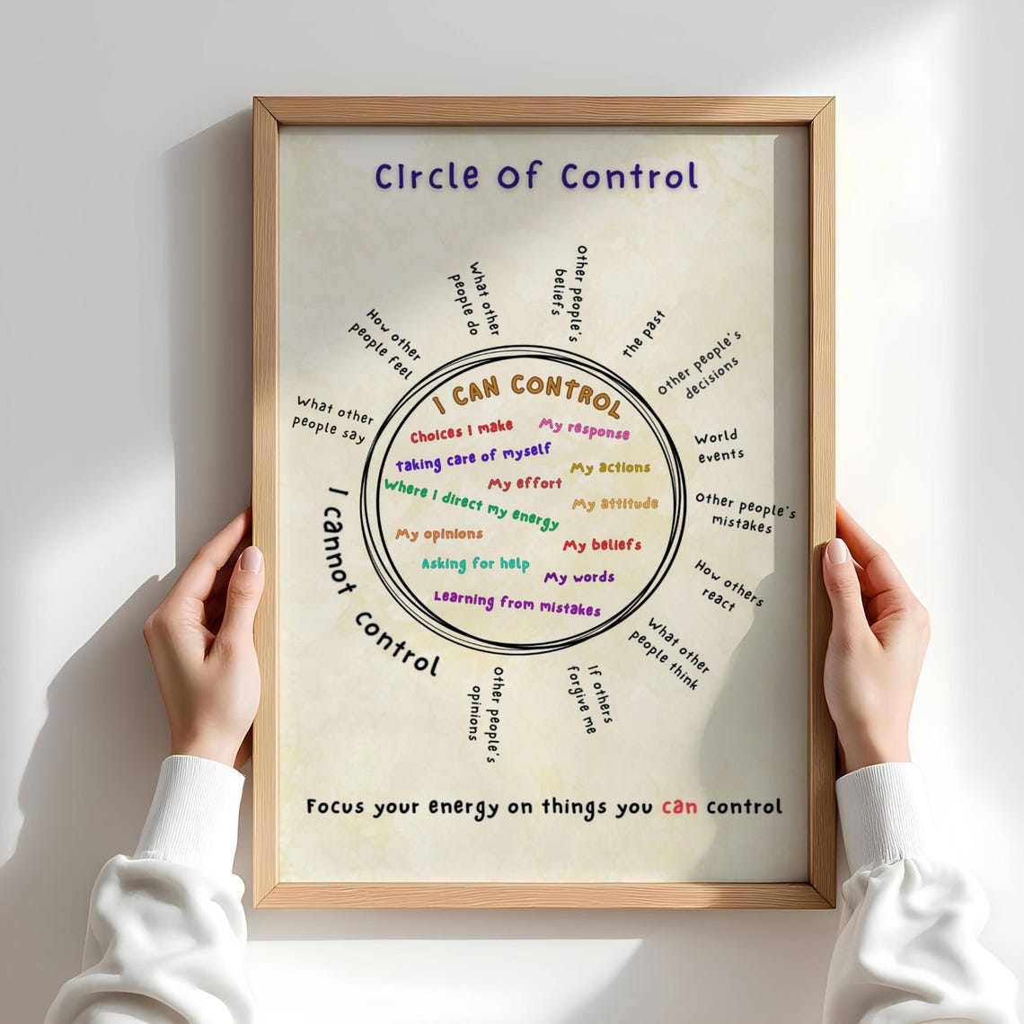 Circle Of Control Mental Health Therapy Mindfulness Office Poster