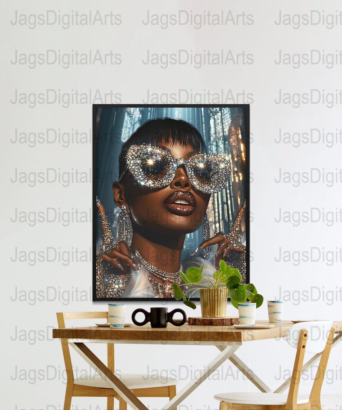 Black Girl Money Art Print Feminine Wall Decor Modern For Home Unique Artwork - Image 4