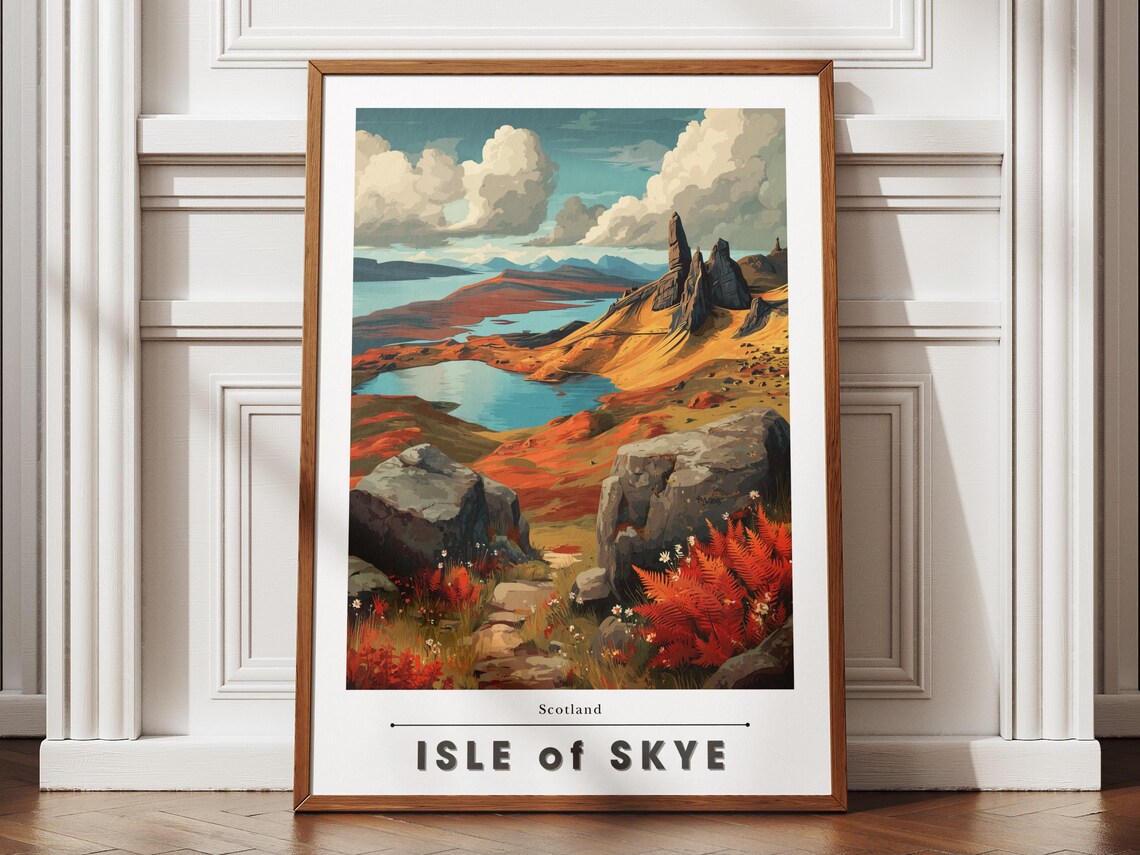 Isle of Skye Scotland Old Man of Storr Mountain Travel Poster