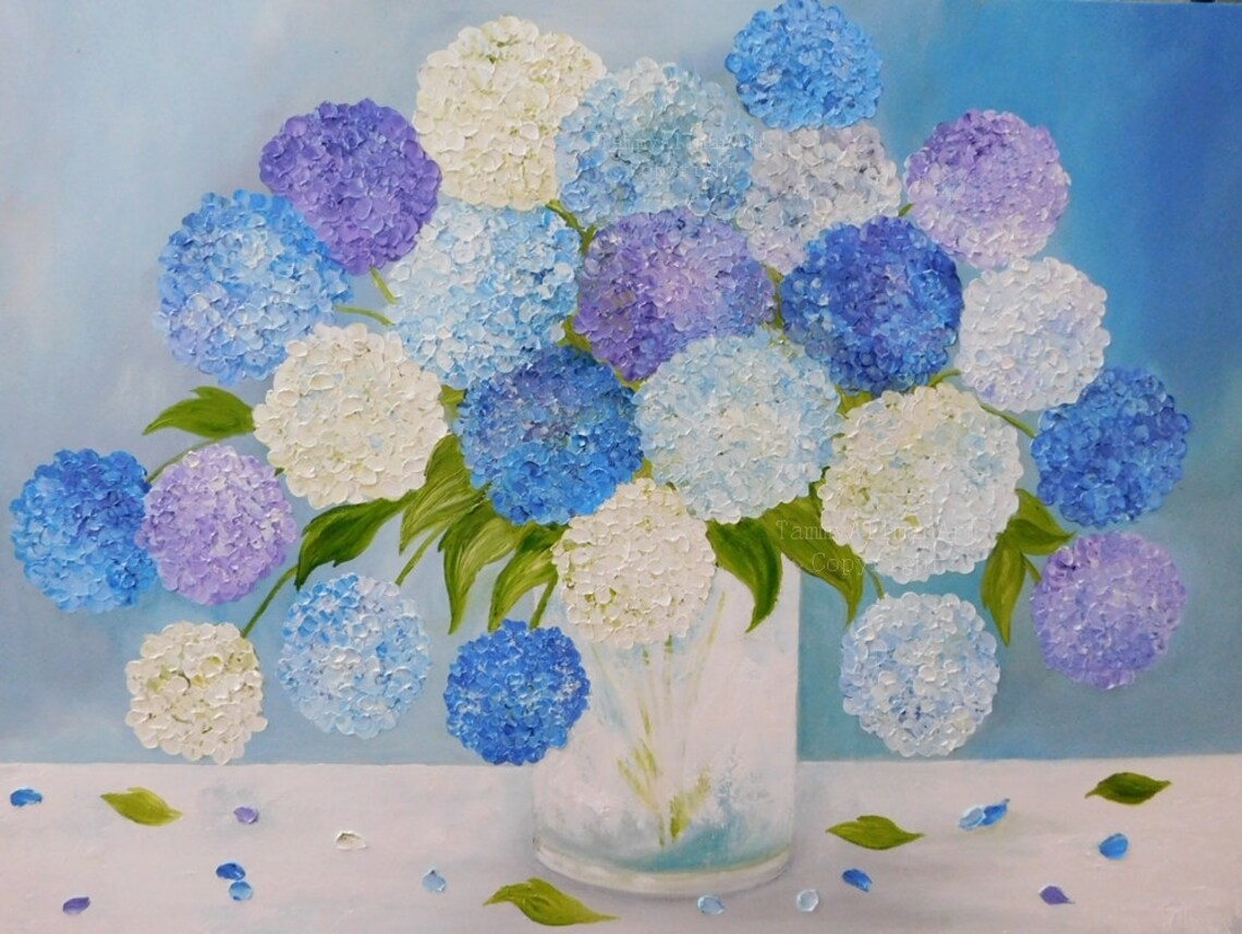 Custom Hydrangea Painting, Botanical Wall Art Print - Image 2