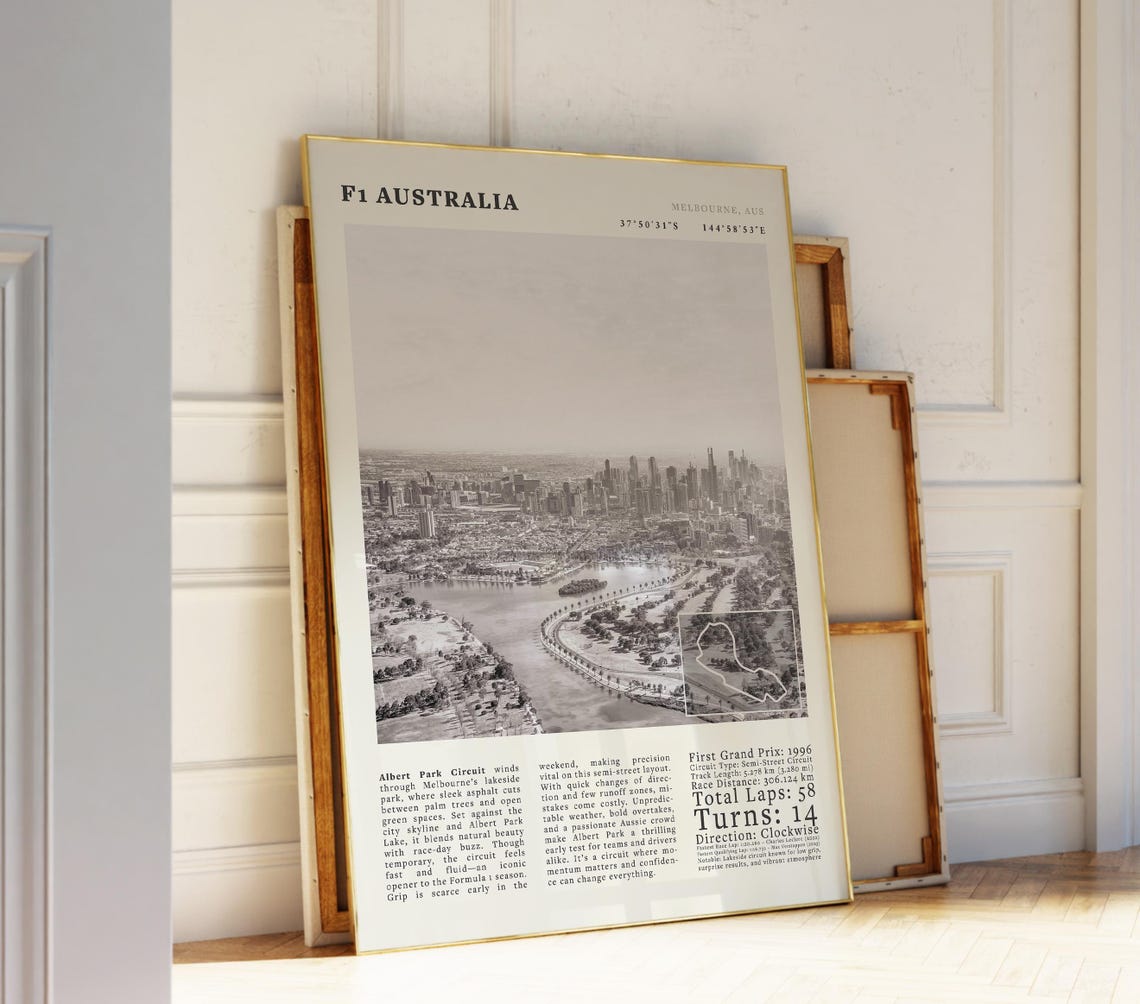 F1 Australia Albert Park Grand Prix Melbourne Circuit Wall Art