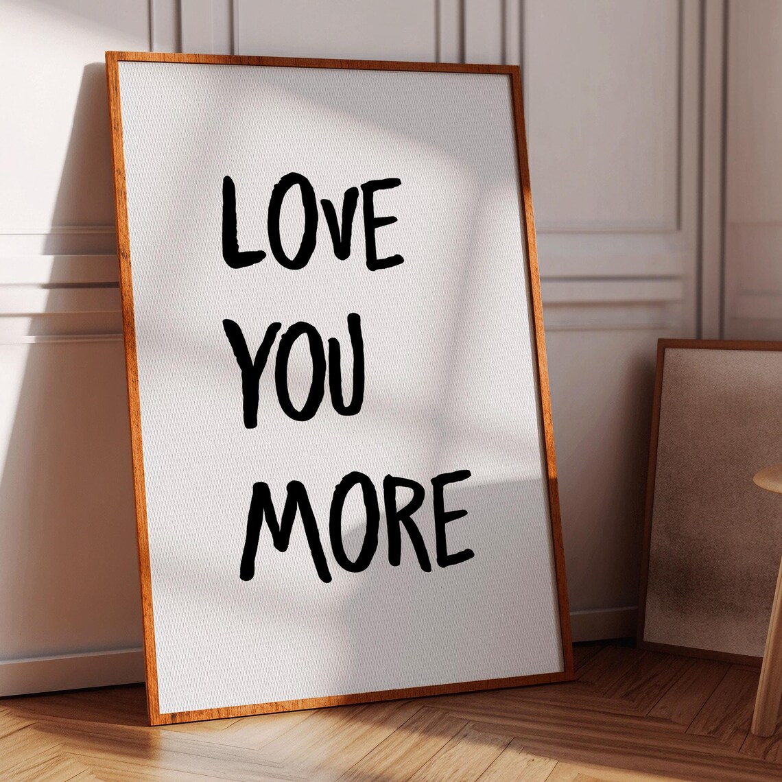 Love You More Bold Black Script Romantic Quote Poster For Couples