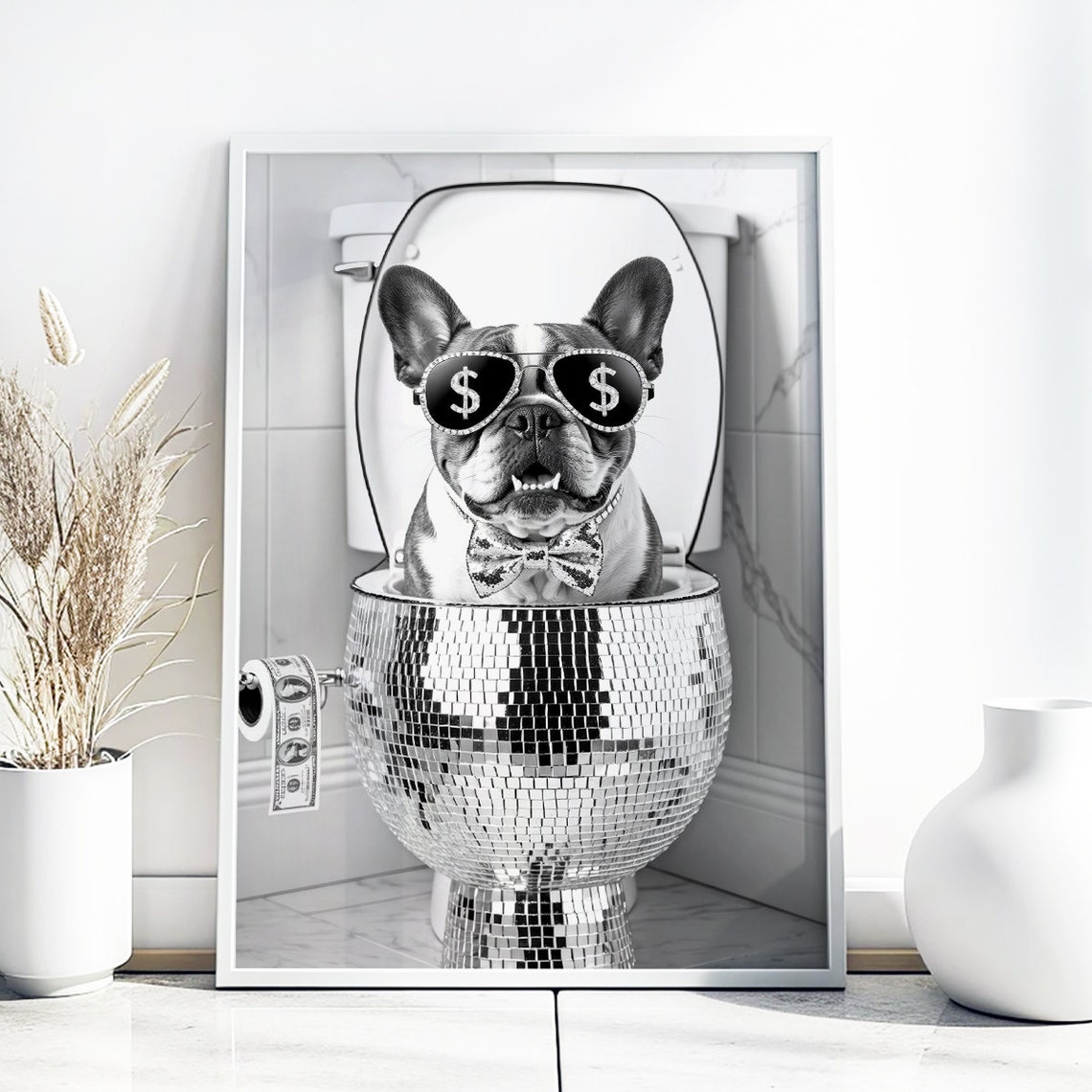 French Bulldog Wall Art Frenchie Toilet Print Frenchie Poster Funny Bathroom Decor French Bulldog Print Dog Gift - Image 5