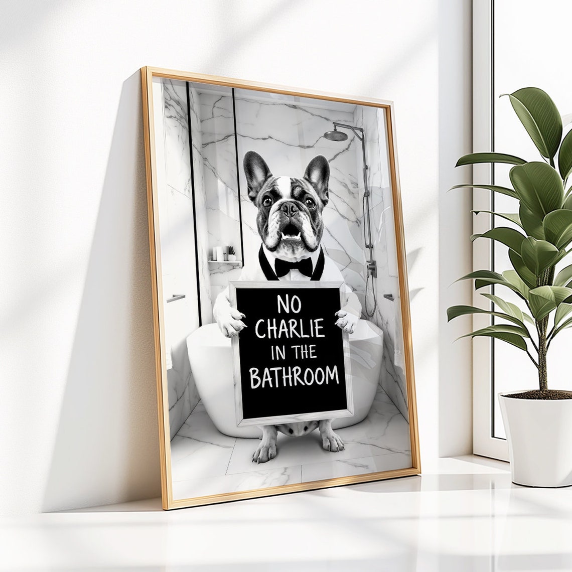 French Bulldog Wall Art Frenchie Toilet Print Frenchie Poster Funny Bathroom Decor French Bulldog Print Dog Gift - Image 5