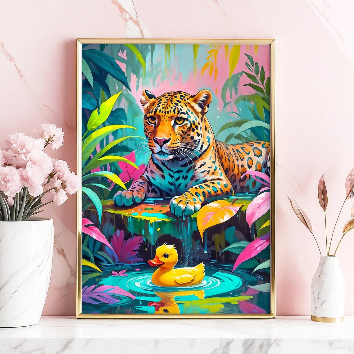 Leopard Bathroom Print, Boho Funny Poster - Image 2