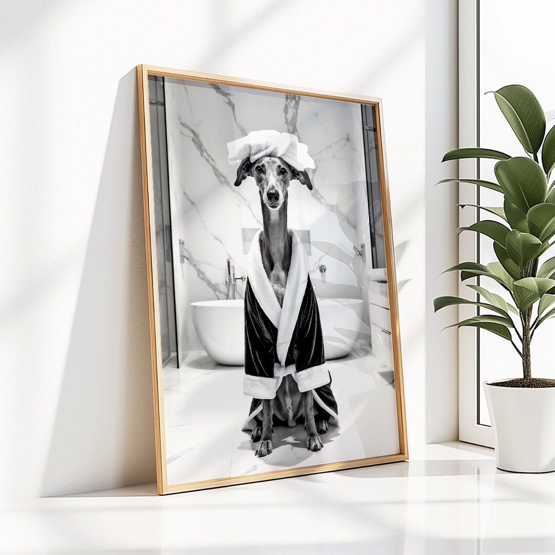 Greyhound Toilet Print, Funny Bathroom Decor - Image 2