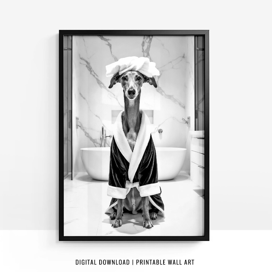 Greyhound Toilet Print, Funny Bathroom Decor