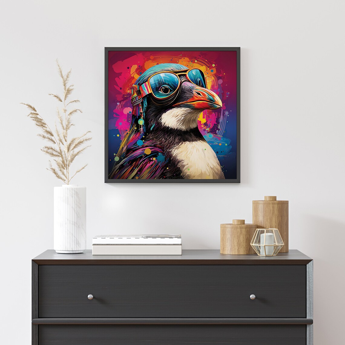 Psychedelic Penguin With Glasses, Wall Art Print - Image 3