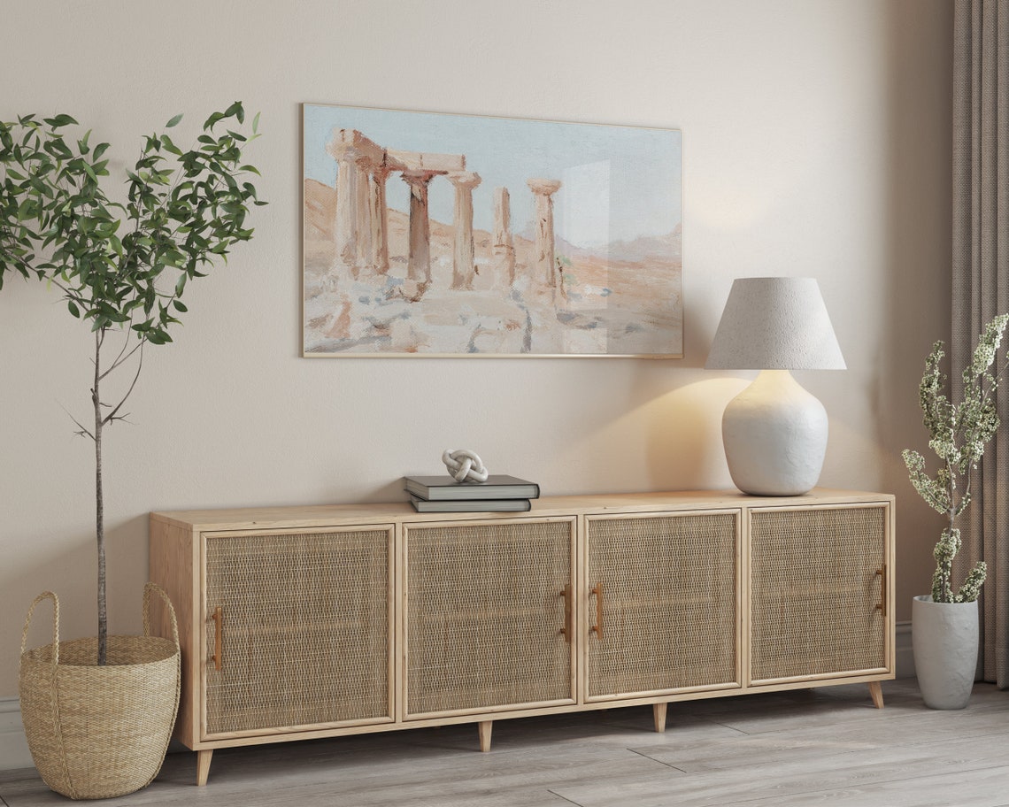 Ancient Stone Temple Columns Desert Ruins Frame TV Art Poster - Image 3