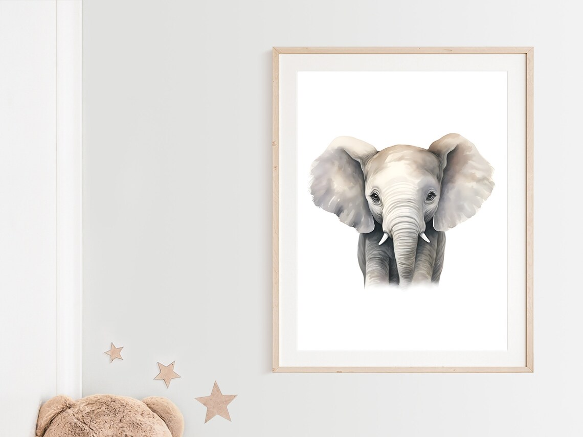 Elephant Nursery Art Print, Safari Animal Decor - Image 2