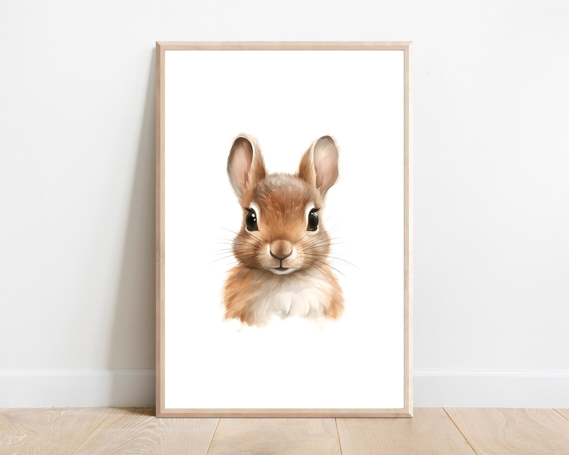 Squirrel Nursery Art Print, Woodland Animal Decor