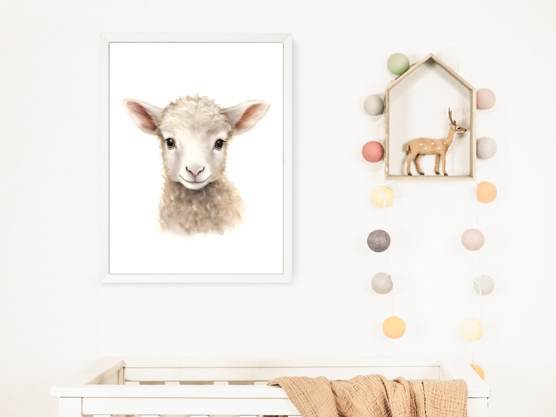 Lamb Nursery Wall Art Print, Baby Sheep Decor - Image 2