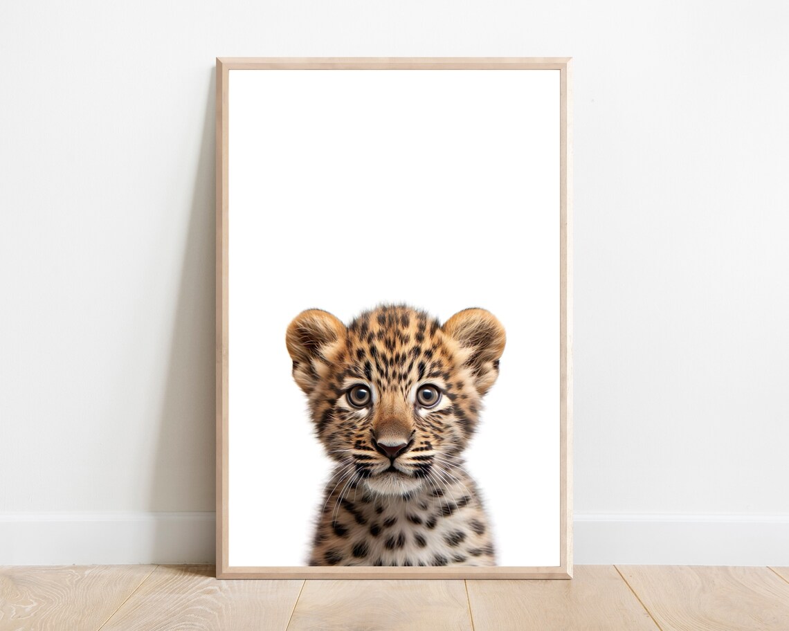 Leopard Nursery Safari Animal Wall Art Print