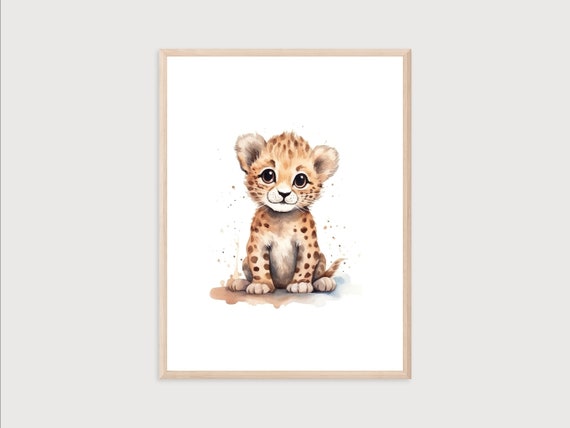 Baby Leopard Print Print Watercolor Leopard Leopard Poster Nursery Prints BoyAnimal Decor For Nursery Baby Boy Wall Art