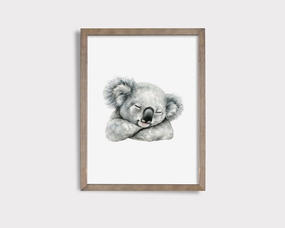 Sleeping Koala Print Koala Wall Art Cute Sleeping Animal Print Australian Animal Print Aussie Nursery Decor Australian Nursery Art