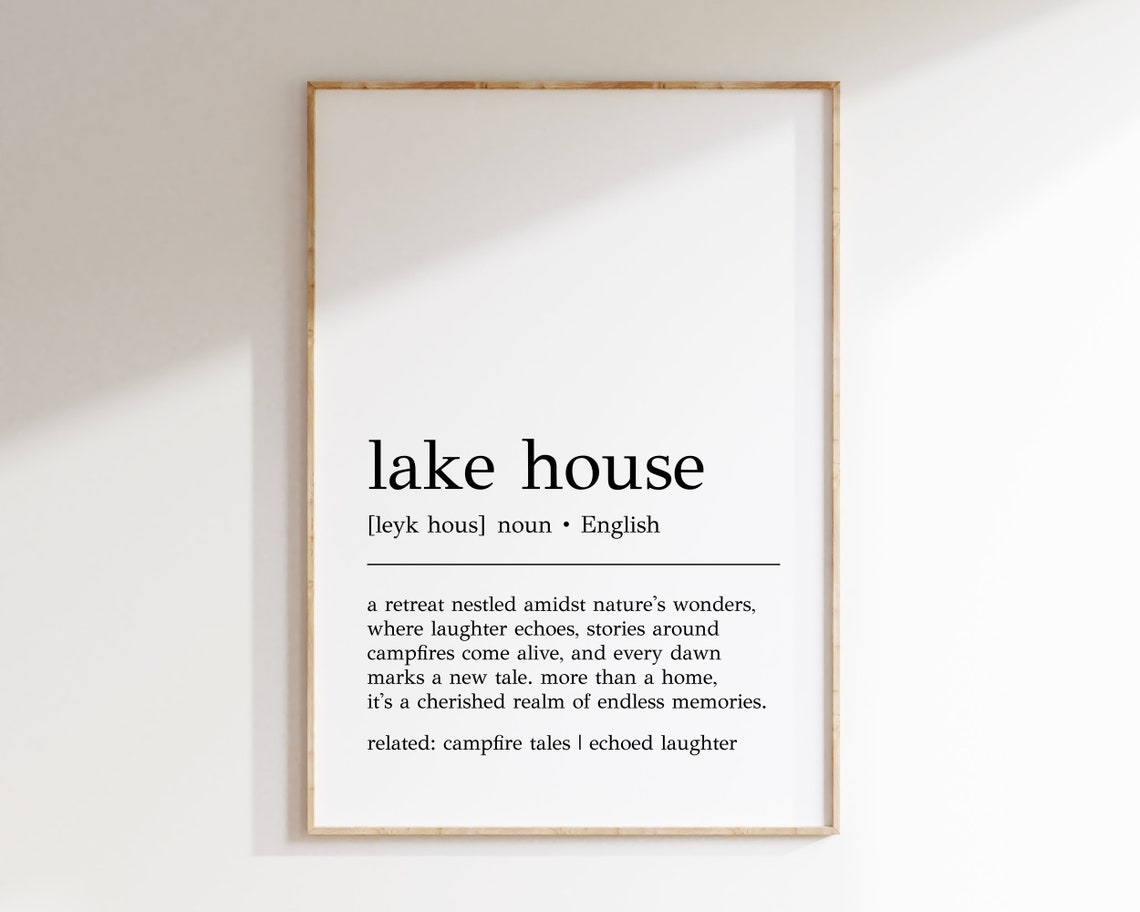 Lake House Dictionary Definition Cozy Cabin Retreat Wall Art