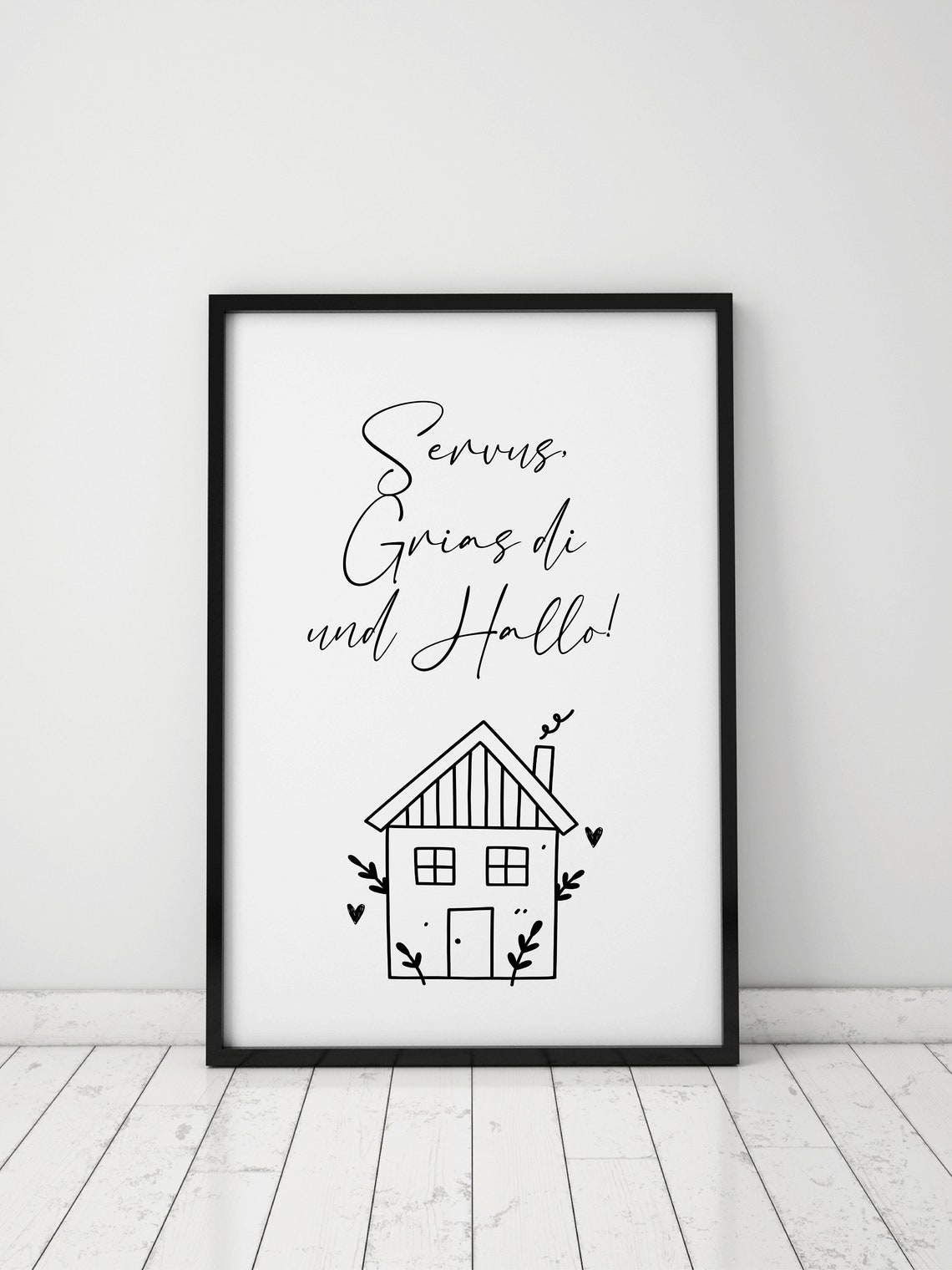 Bavarian Servus Grias Di Hallo German Welcome Quote Wall Art - Image 3