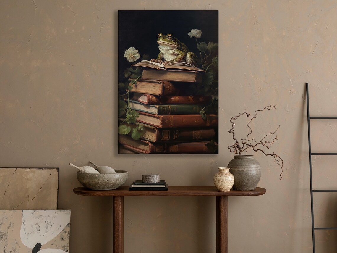 Vintage Frog Painting, Gothic Dark Academia Art Print - Image 4