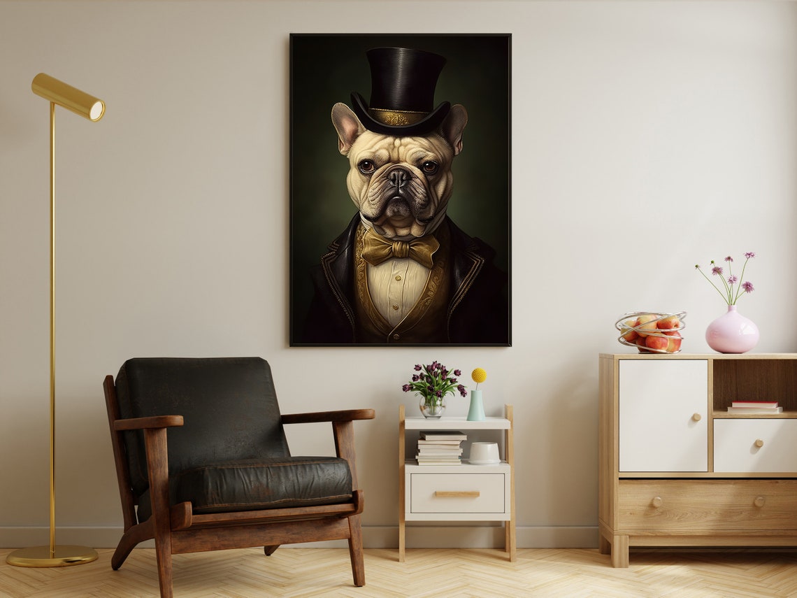 Victorian Pit Bull Dog In Suit Painting Dog Art Print Dog Print Gothic Dog Art Print Dog Poster Print Dog Lovers Gift - Image 2