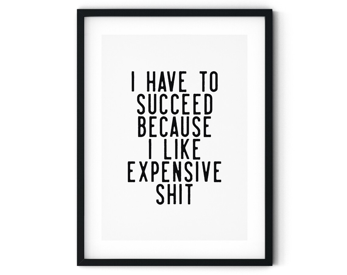 Sarcastic I Have to Succeed Funny Office Motivational Quote Poster