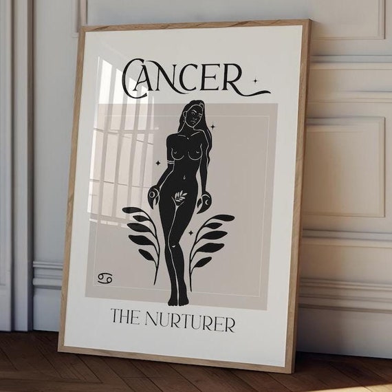 Cancer Zodiac Goddess Wall Art Posterprintable Artprintable Postersun Sign Artcancer Printcelestial Print