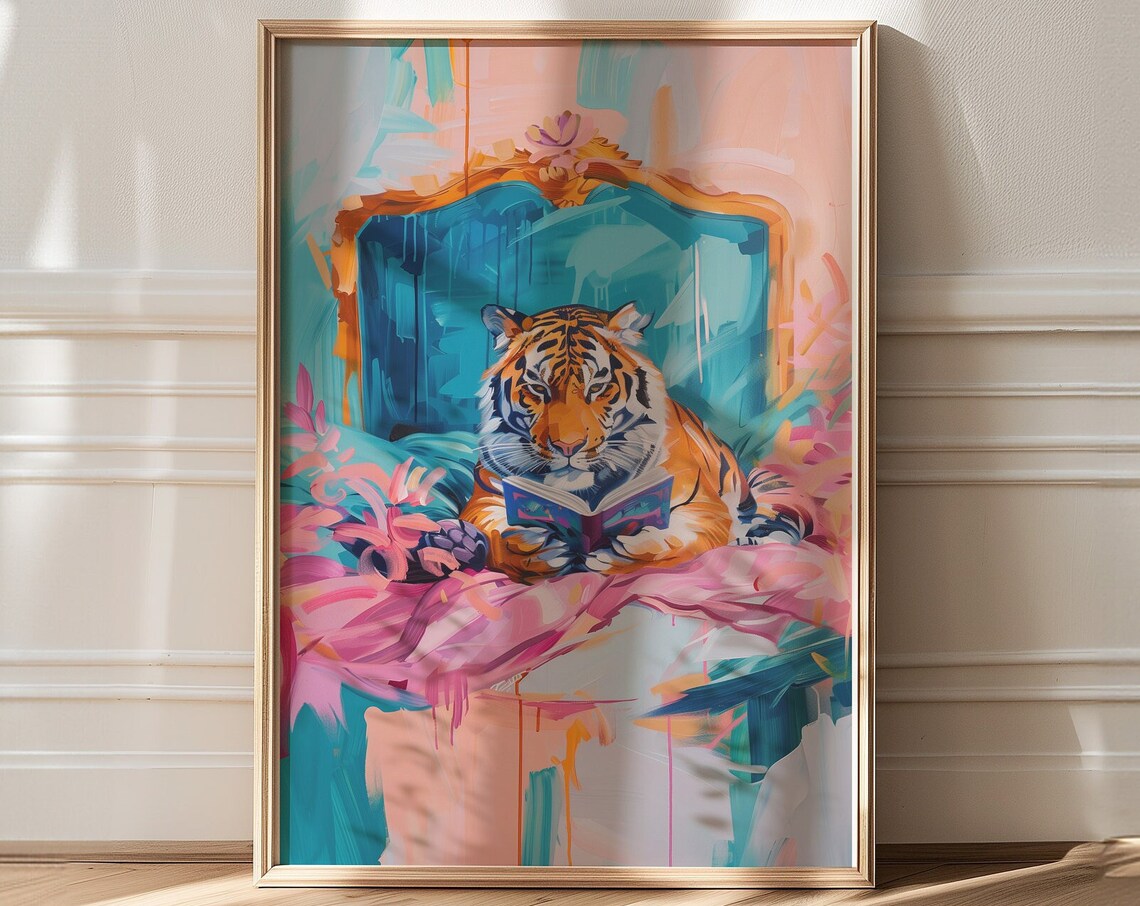Tiger Art Print, Maximalist Living Room Decor - Image 3