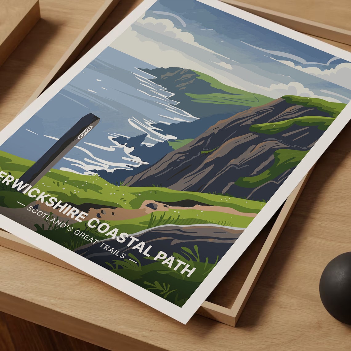 Berwickshire Coastal Path Scotland Cliffs Vintage Travel Poster - Image 3