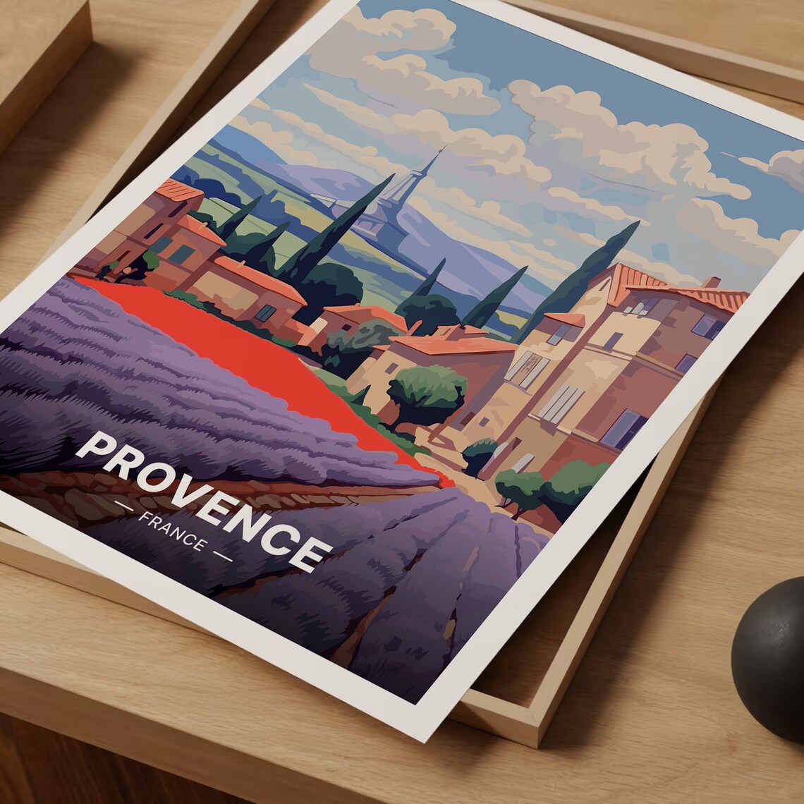 Provence France Lavender Fields Village Retro Vintage Travel Poster - Image 3