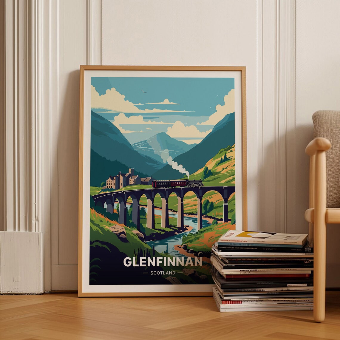 Glenfinnan Viaduct Scotland Steam Train Mountain Glen Poster