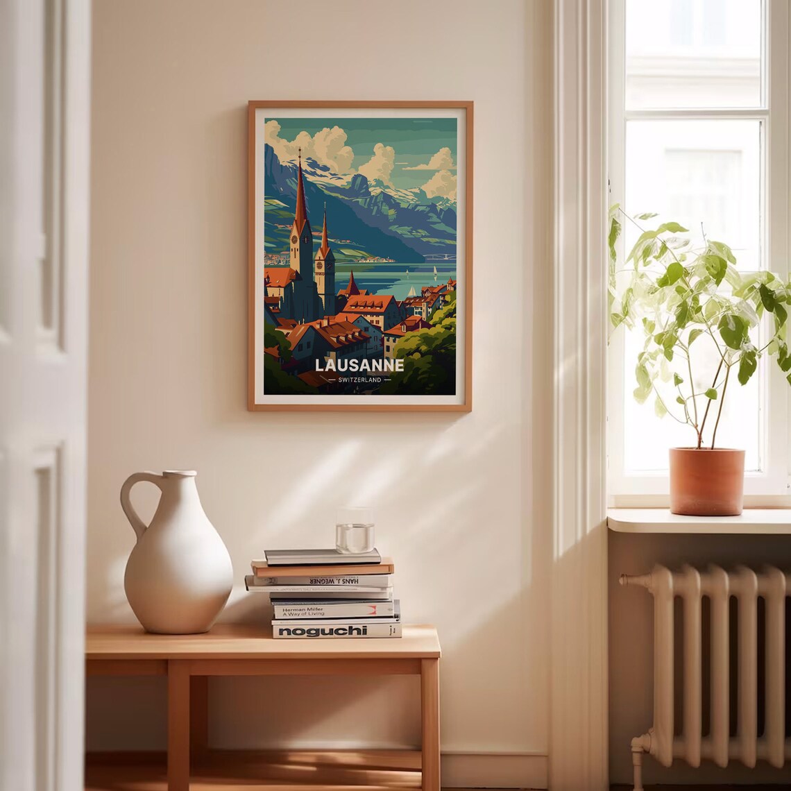 Lausanne Travel Poster, Switzerland Cityscape Art - Image 4
