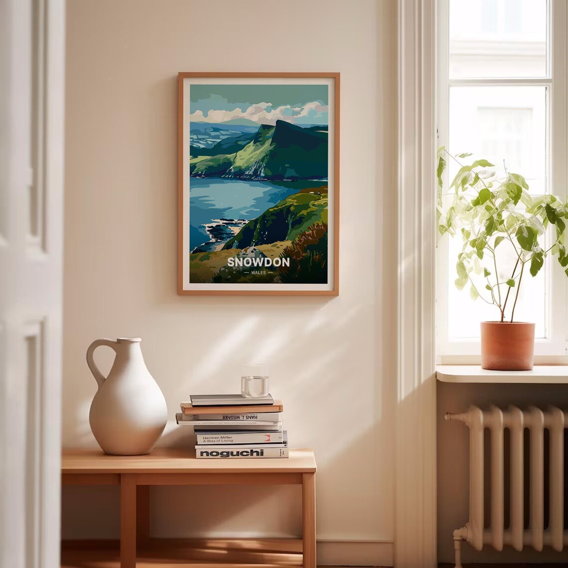 Snowdon Wales Mountain Ridges Blue Lake Vintage Illustrated Travel Poster - Image 4