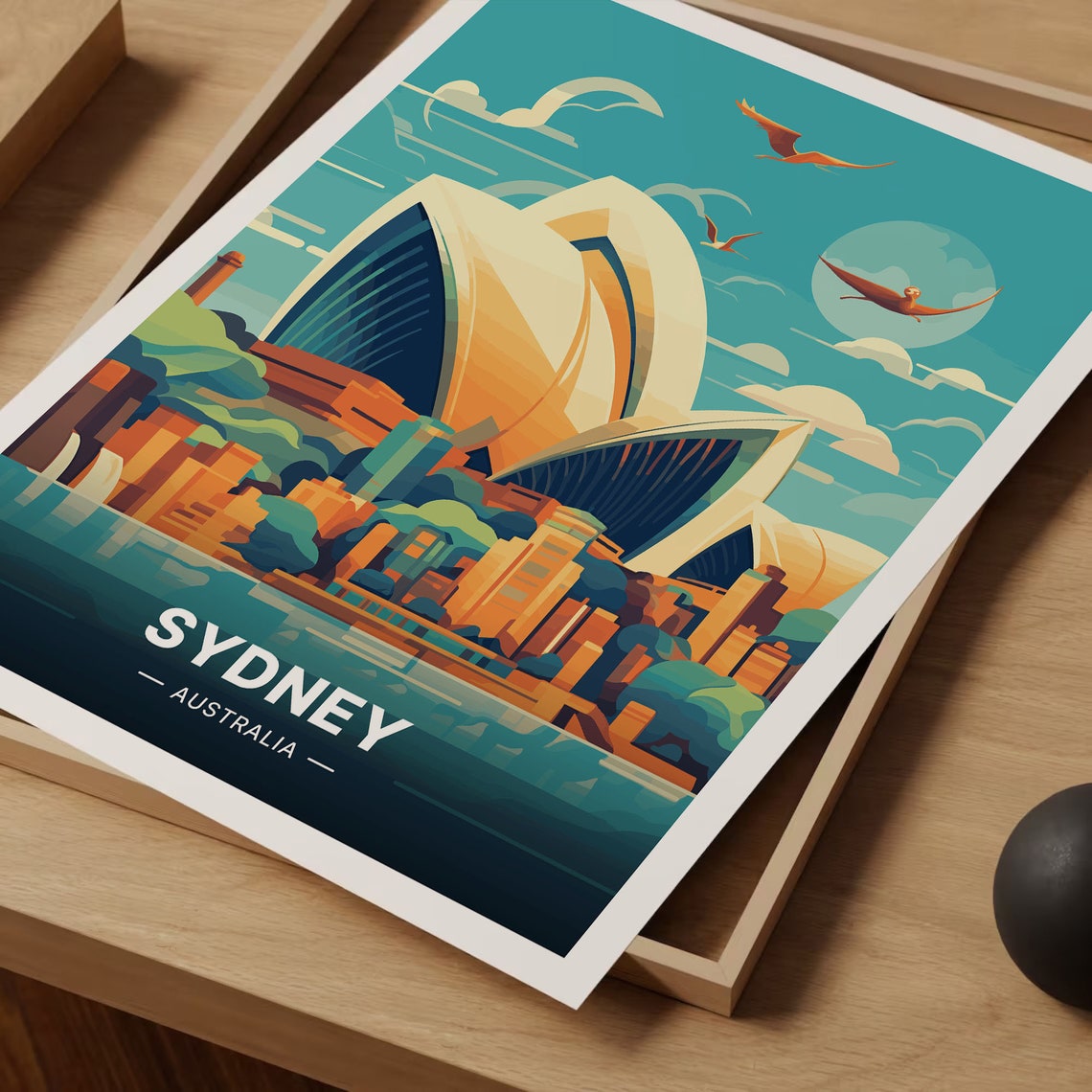 Sydney Australia Opera House Sparkling Bright Harbor Travel Poster - Image 3