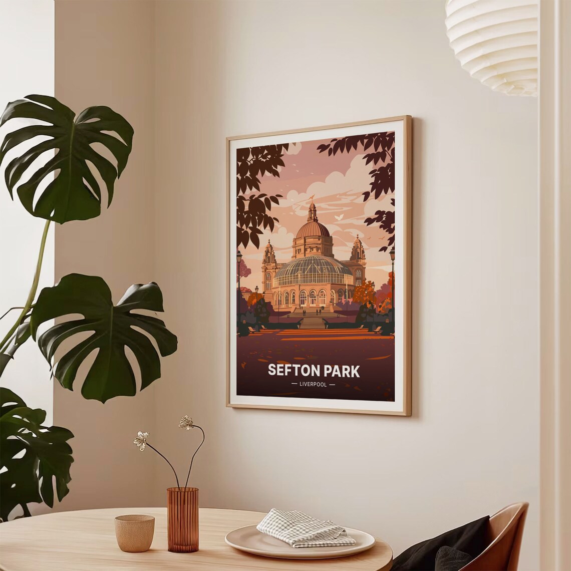 Sefton Park Liverpool Palm House Glasshouse Art Deco Travel Poster - Image 2