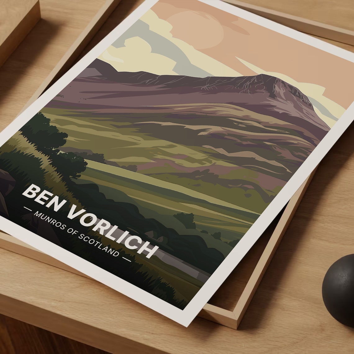 Ben Vorlich Scotland Mountain Sunset Hiking Vintage Travel Poster - Image 3