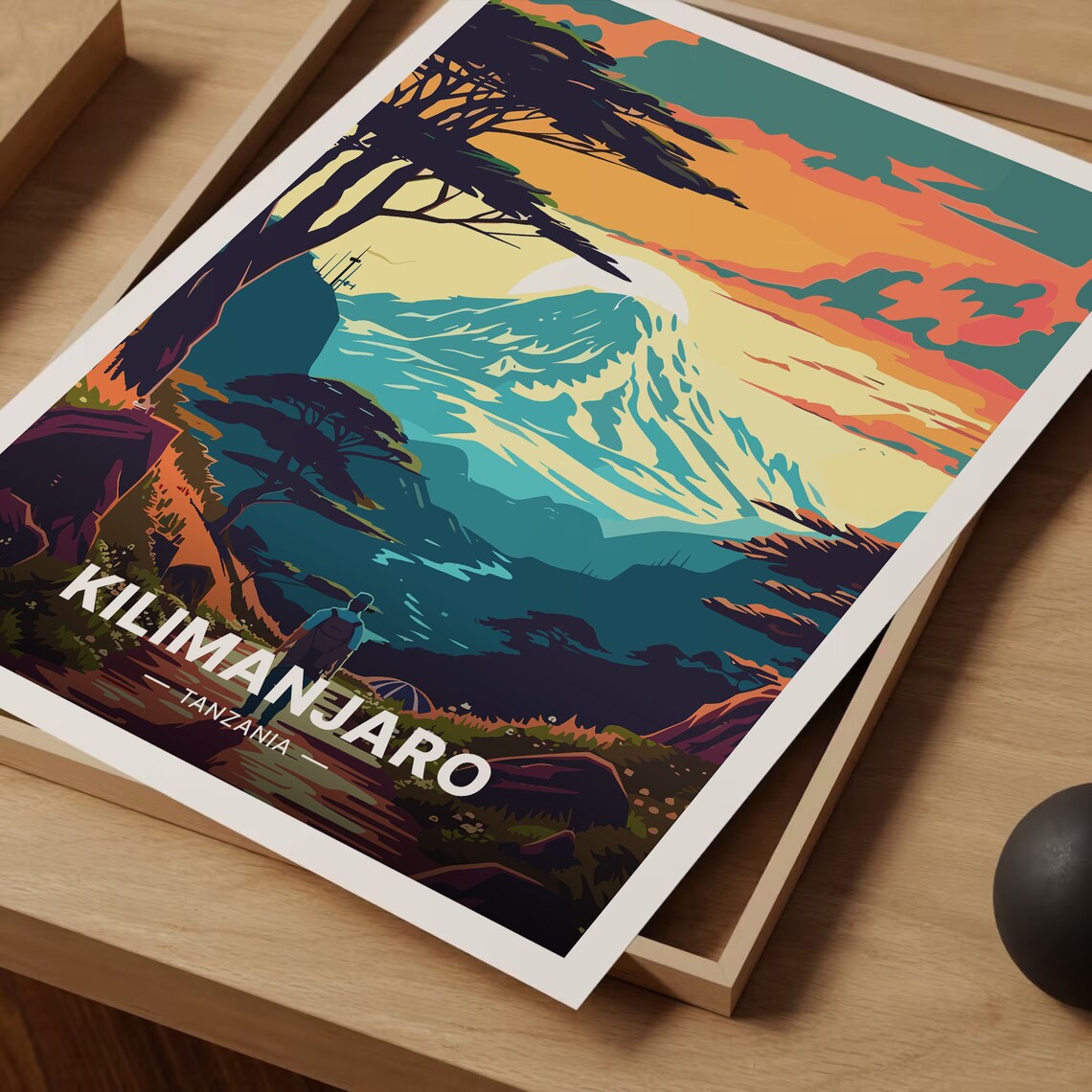 Mount Kilimanjaro Tanzania Snow Capped Peak Vintage Travel Poster - Image 3