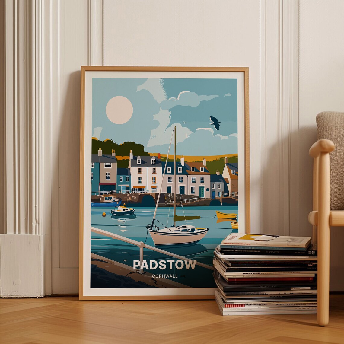 Padstow Cornwall Harbor Yacht Fishing Village Vintage Poster