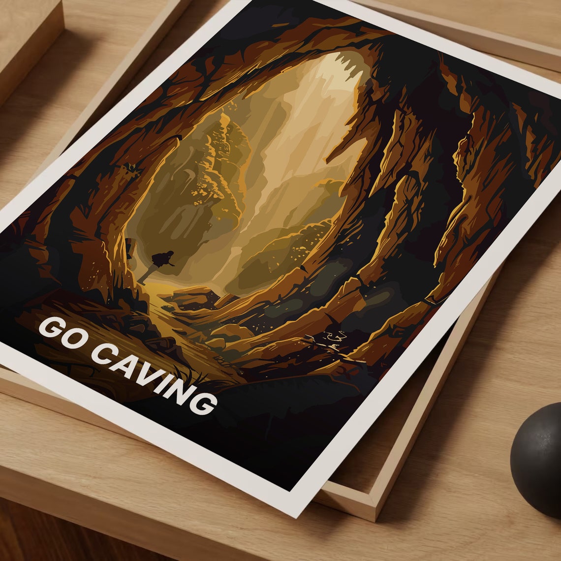 Go Caving Cave Explorer Underground Cavern Adventure Travel Poster - Image 3