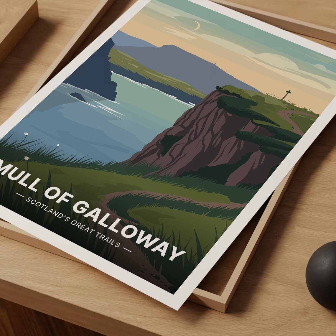 Mull of Galloway Scotland Rugged Sea Cliffs Vintage Travel Poster - Image 3