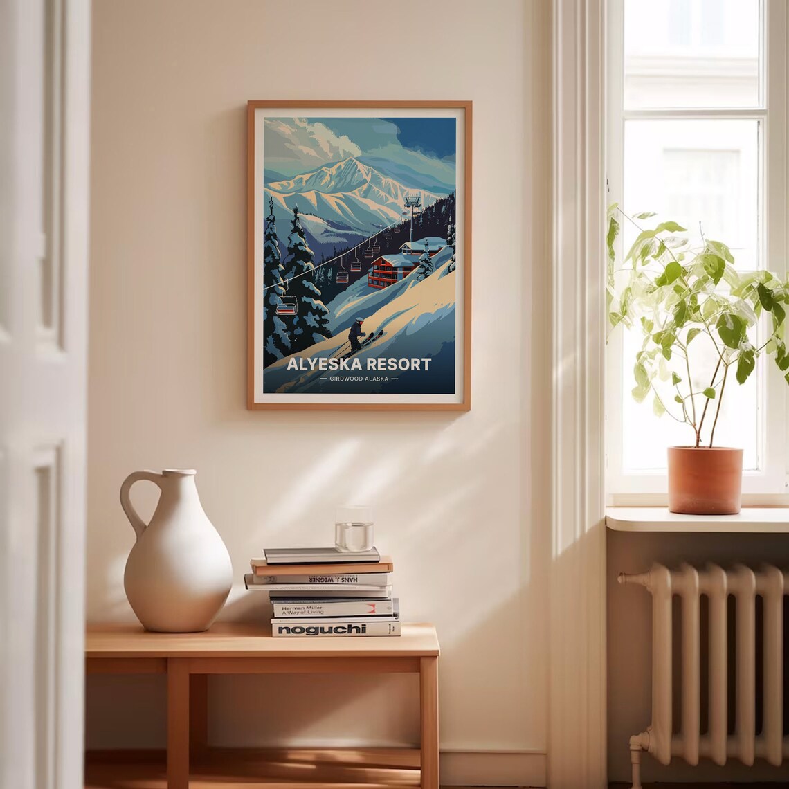 Alyeska Ski Resort Travel Poster, Girdwood Alaska Retro Art - Image 4