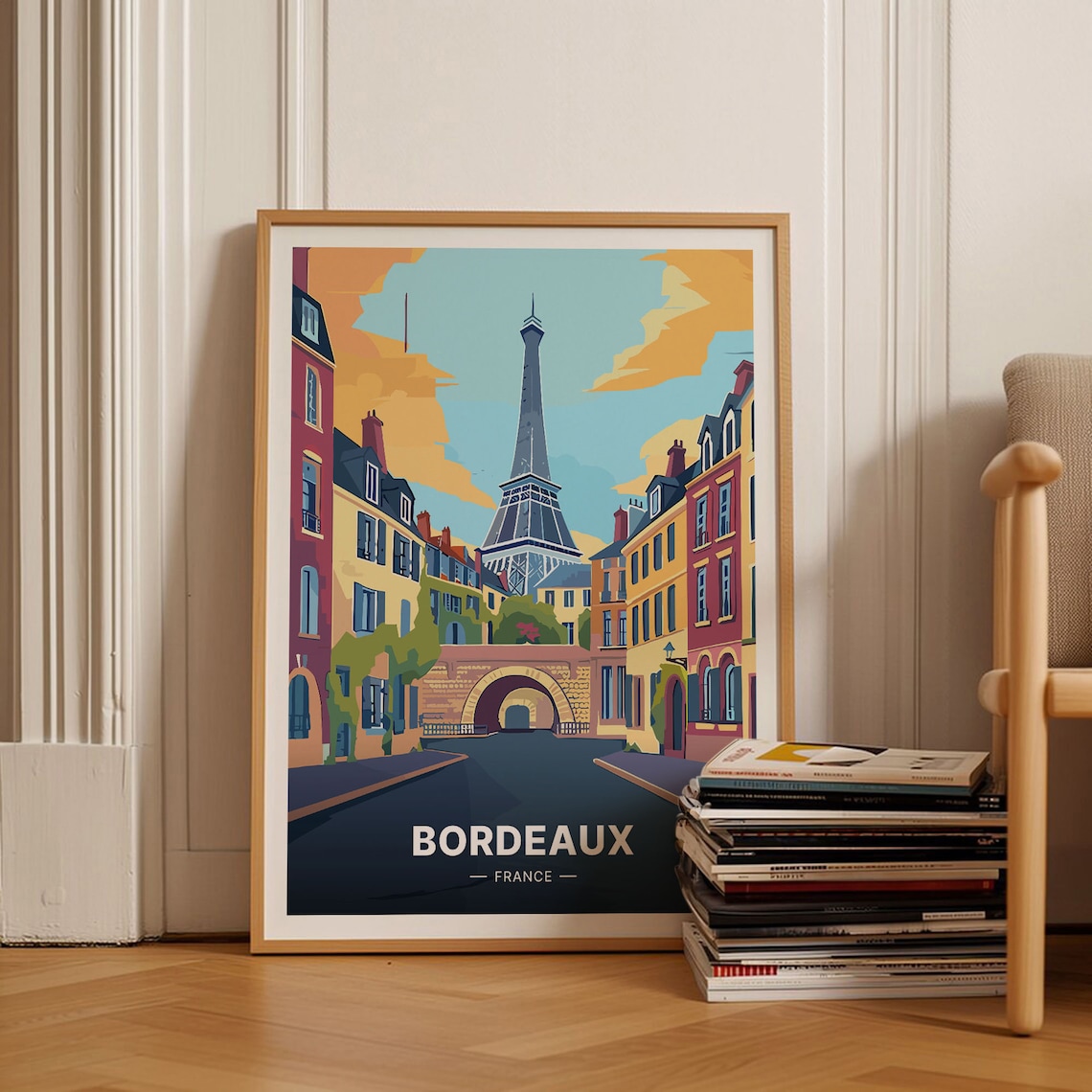 Bordeaux Travel Poster France Wall Art French Cityscape Home Office Decor Unique Gift For Travelers C20 590