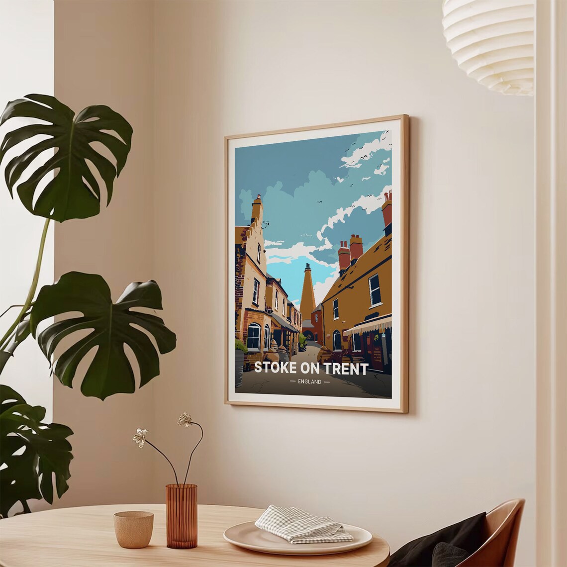 Stoke On Trent England Pottery Kiln Street Vintage Travel Poster - Image 2