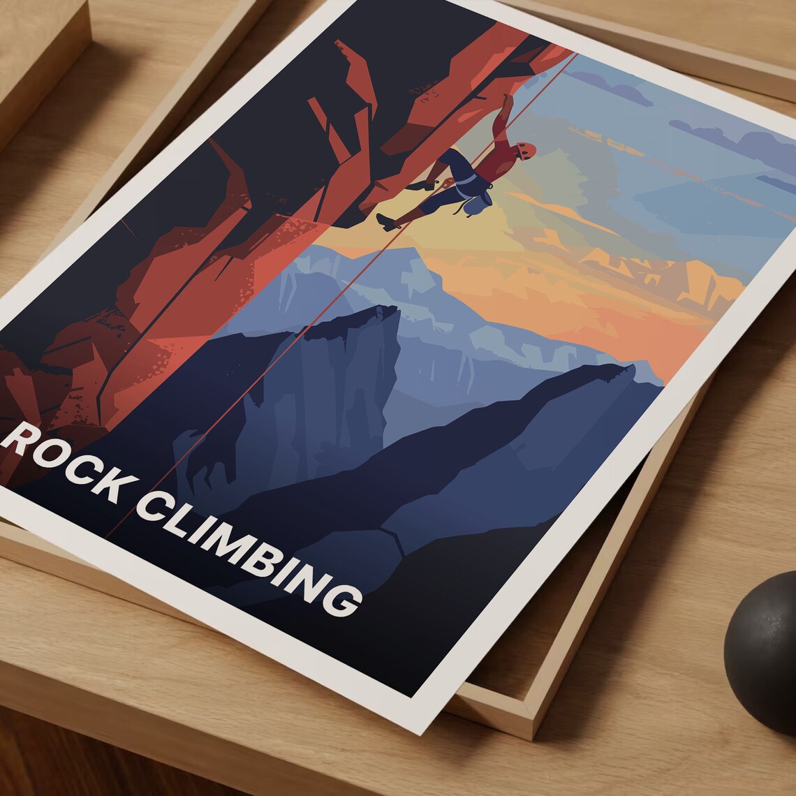 Rock Climbing Travel Poster, Mountain Scenery - Image 3
