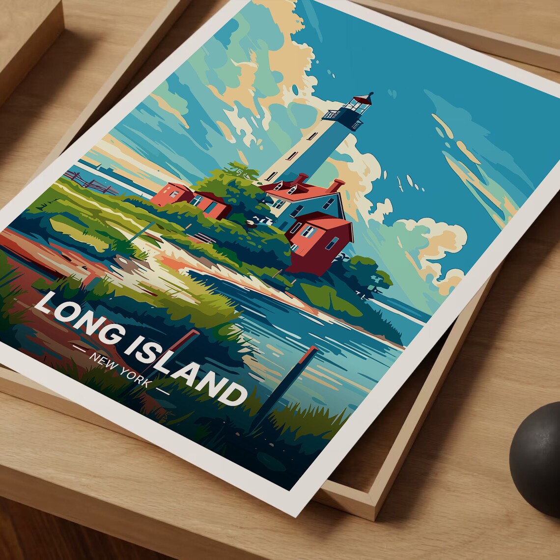 Long Island Travel Poster, New York Landscape - Image 3