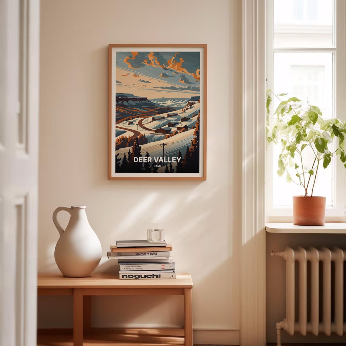 Deer Valley Utah Ski Resort Winter Slopes Evergreen Trees Poster - Image 4