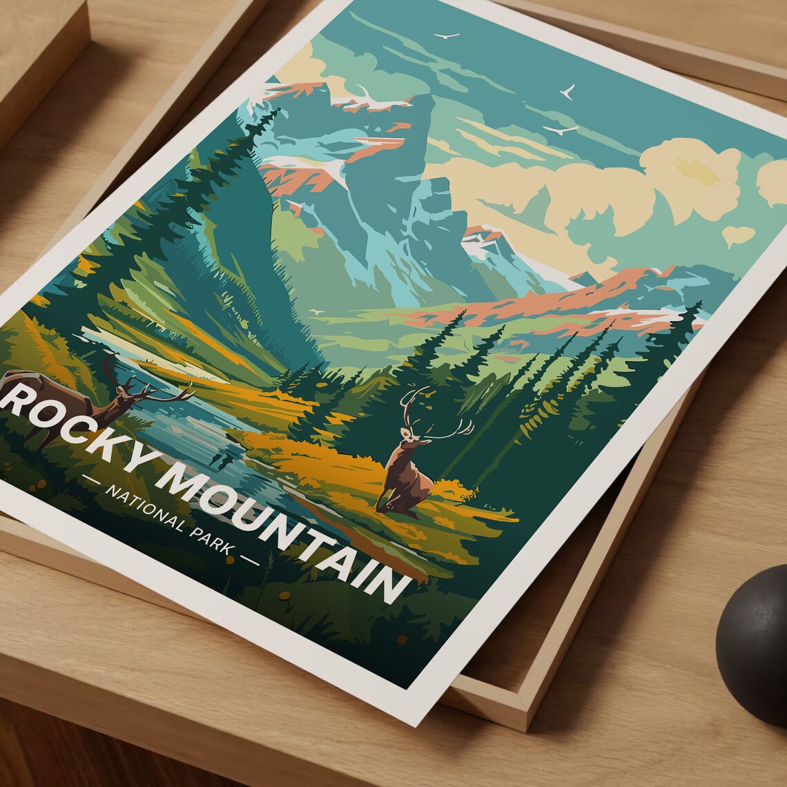 Rocky Mountain National Park Travel Poster, Landscape - Image 3