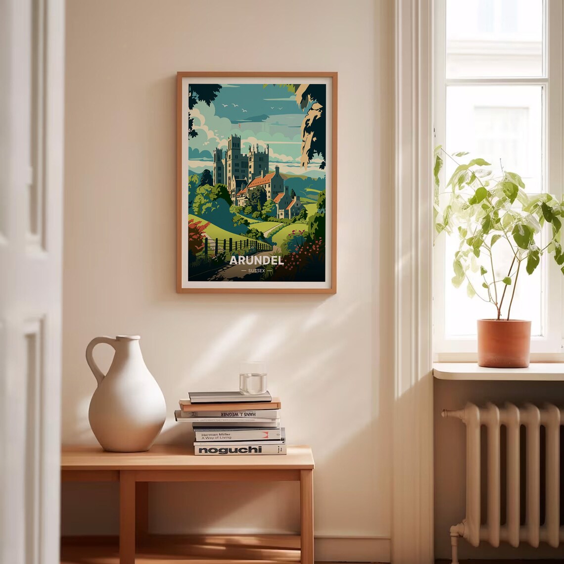 Arundel Sussex Castle Hilltop Historic English Town View Poster - Image 4